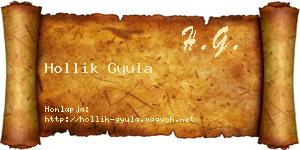 Hollik Gyula névjegykártya
